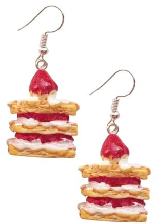 SHERCHPRY 1 Paar Schichttorte Ohrringe modische Ohrschmuck zierliche Ohrringe trendiger Ohrschmuck Ohrhänger im Food-Stil Mori-Abteilung Lebensmittel Fräulein Plastik