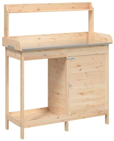 vidaXL Pflanztisch mit Schrank 110,5x45x124,5 cm Massivholz Tanne