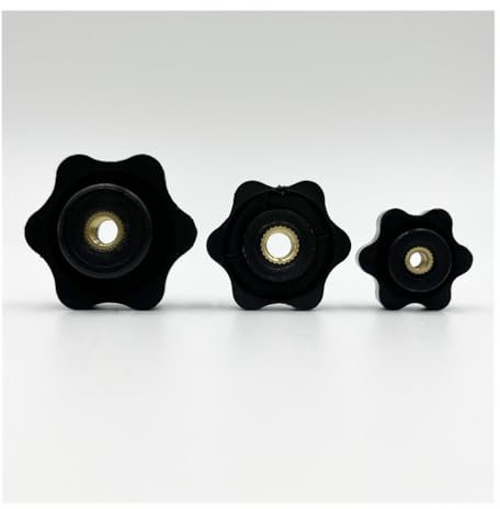 Handmutter 1/5 Stück Mutter festziehen Pflaume Handfest Muttern Griff Gewinde Stern Mechanische schwarze Rändelmuttern Klemmknopf Manuelle Muttern M4 M5 M6 M8 M10 M12 ( Color : Through Hole , Size : M