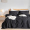 Gezu Housse de Couette Coton 200x200cm Noir 100% Coton Certification Oeko-TEX Parure de Lit Coton 2 Personnes Doux et Confortable Linge de Lit Coton avec 2 Taie d'oreiller 65x65 avec Fermeture Eclair