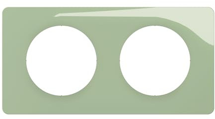 LEGRAND - Plaque Céliane - Plaque de Finition pour Prises et Interrupteurs Céliane - 2 postes - Vert Celadon