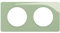 LEGRAND - Plaque Céliane - Plaque de Finition pour Prises et Interrupteurs Céliane - 2 postes - Vert Celadon