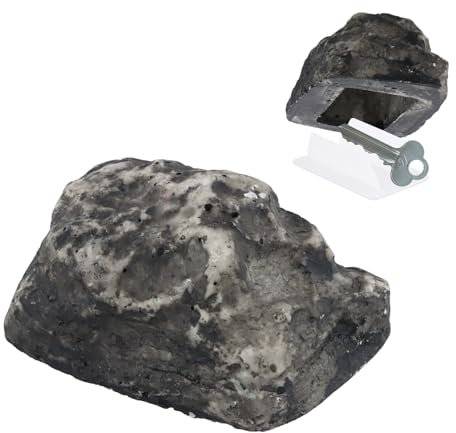 Pietra Nascondiglio Chiave con Scomparto Segreto, Artificiale Nascondiglio Chiave Casseforti di Diversione, Finta Pietra con Scomparto Segreto per Esterni Giardino