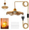 Modern Industrielle Pendelleuchte Kit mit Schalter, Vintage Gewebter Lampenschirm mit Hanfseil,E27 Retro Lampenfassung mit Kabel 16.7ft,Hanfseil Hängelampe mit stecker,für Bauernhaus,Ohne Glühbirne