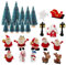 RANJIMA 25 Stück Weihnachten Miniatur Ornamente Kit, Kleine Weihnachtsfiguren,Mini Xmas Style Harz Figuren Weihnachtsbaum Schneemann Weihnachtsmann Figur für Home Garden Party Decor Desktop Dekoration