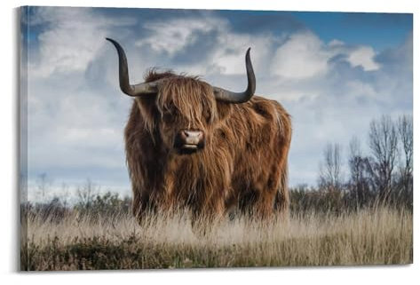 Tier-Poster, starker Stier, dekoratives Gemälde, Leinwand, Kunstbild, 20 x 30 cm