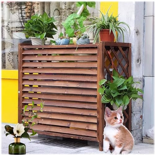 Paneles de valla de privacidad al aire libre para aire acondicionado y compostador, 4 paneles de basura para equipos de piscina, paneles de madera resistentes a la intemperie (tamaño: 103 x 43 x 94