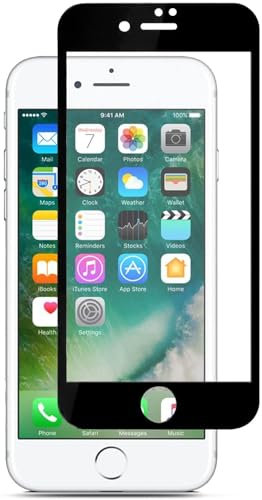 Full Screen Coverage Tempered Glass For iPhone 8/7 - Case Friendly, Ultra HD and Touch Sensitive For iPhone 7/8-3D Touch Compatible (Black)