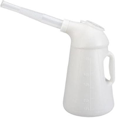 FewNvWa Oil Jug with Spout for Engine Fluids, Secure Measuring Container, 5L