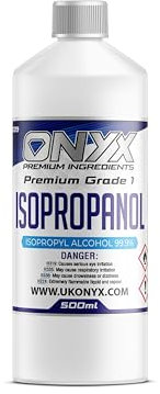 Isopropyl Alcohol 99.9% IPA Isopropanol - Pure Grade - 0.5 Litre Rubbing Alcohol for Cleaning and Disinfecting Solvent for Electronics, Glass, Appliances (500ml)