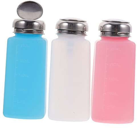 VALICLUD 3pezzi Dispenser Solvente Pressione Da Bottiglia Per Solvente Unghie Compatto e Portatile Erogatore Facile e Comodo Per Conservare Liquidi Cosmetici