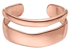 Purelei® Aloha Ring – Verstellbarer Ring mit Doppelband-Design – Edelstahl 18K vergoldet – Harmonisches Schmuckstück – Größe 50–60 – Gold/Silber/Roségold (Rosegold)