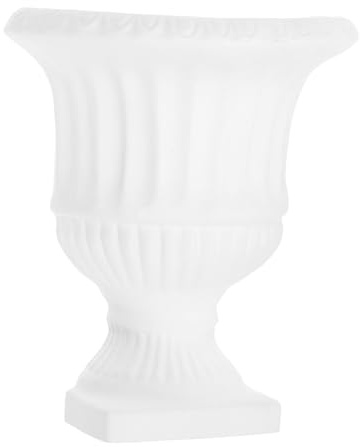 Wandmontierte Gips Halbvase Vintage Weiß, Dekorative Wandvase