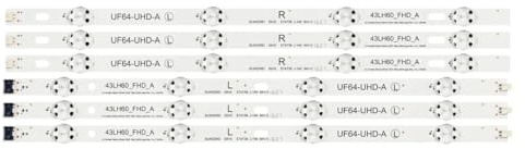 sjniosn Striscia di retroilluminazione a LED adatta for LG 43LH604V 43UH610A 43UF640T 43UH620V 43UH6030 43LH60_FHD_A B striscia luminosa per TV