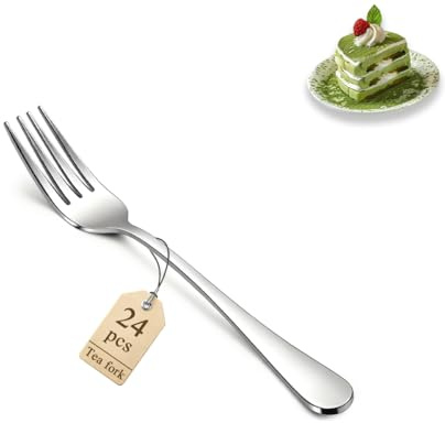 Set di 24 Forchette da Dessert, 14cm Forchette da Torta in Acciaio Inossidabile per Cocktail, Tè, Frutta, Formaggio, Antipasti, Piccole Forchette per Feste, Hotel, Ristoranti, Caffè