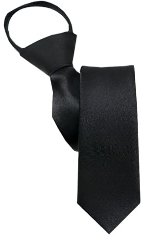 Fogbush Krawatten für Herren Krawatte Schwarz Vorgebundene Verstellbare Krawatten mit Reißverschluss 8 cm für Büro oder Feiertagsveranstaltungen
