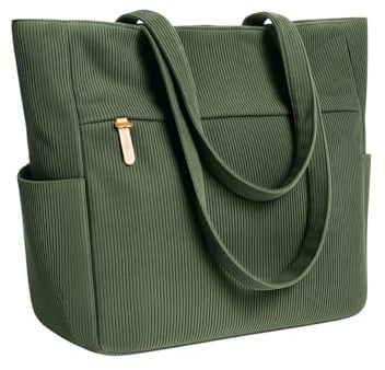 szyanlai Corduroy Tote Bags for Women Large Tote Bag with Zipper | Shoulder Bags, Handbags for School Work Shopping Travel,Luxuriously soft