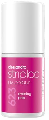 alessandro Striplac Uv Colour Evening Pop - Deckend & Kratzfest bis zu 15 Tage - Leichtes Auftragen - Schonende Abziehtechnologie - Vegan - 6,5ml