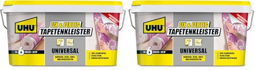 UHU Fix & Fertig Tapetenkleister Universal, Eimer, Fertigkleister für die einfache Anbringung von Tapeten aller Art, 5 kg (Packung mit 2)