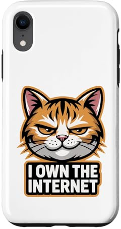 Smug Tabby Cat I Own The Internet Meme Case for iPhone XR