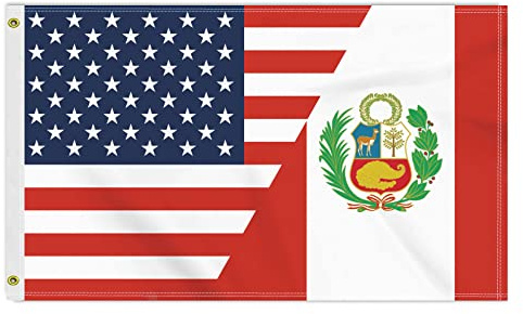 Bandera Grande Estados Unidos Perú América Peruano Impermeable Bandera Personalizada Lavable Flag Para Evento Barco Interior 90X150Cm