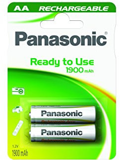 Panasonic P-6/2Bc1900 Pile Aa, Ni-Mh, 1900 Mah, 1.2V, 2 Pezzi