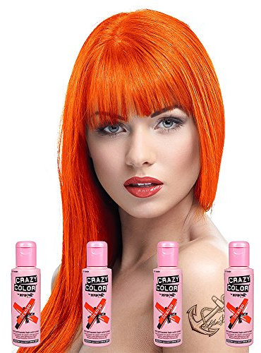 Renbow Crazy Color 4 x semi-permanente Haarfarbe, Cremes, 100 ml