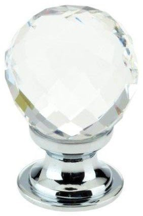 Fulton & Bray Glass Ball Cabinet Knob Facetted 30mm Polished Chrome/Clear From The Door Handle Store