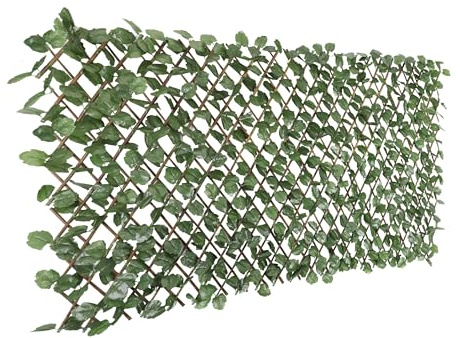 Windscreen4less Artificial Expandable Ivy Leaf Faux Leaves Privacy Fence Screen for Outdoor Indoor Backyard Patio Balcony (Single Sided Leaves, 1 Pack)