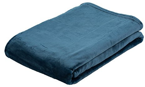Gözze - Wohn- und Kuscheldecke, Memphis, Hohes Stoffgewicht 300 g/m², 180 x 220 cm - Marineblau