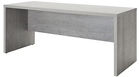 Composad | Scrivania della Linea PRATICO, Scrivania Ufficio, Elegante, (LxAxP) 180x74,20x69 cm, Colore grigio Cemento, Made In Italy