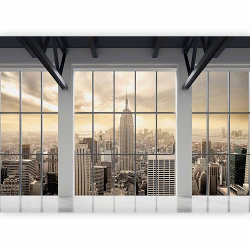 Papier peint murando panoramique paysage 250x175 cm - Revêtement mural décoration pour chambre salon cuisine - Design unique et moderne - Blanc noir marron - c-A-0074-a-b