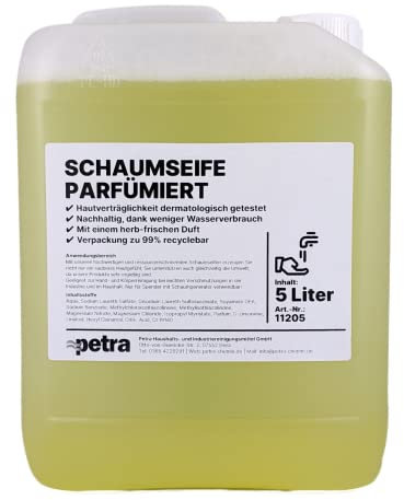 Schaumseife Parfümiert [2x5 Liter Kanister] Flüssigseife für Schaumseifenspender mit frischem Duft, gelb - umweltfreundlich, ressourcenschonend, geringer Wasserverbrauch
