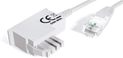 COXBOX 5 m DSL Kabel Fritzbox, Speedport, Easybox - TAE Kabel RJ45 weiß - VDSL ADSL WLAN Router-Kabel mit Twisted Pair für eine zuverlässige Verbindung