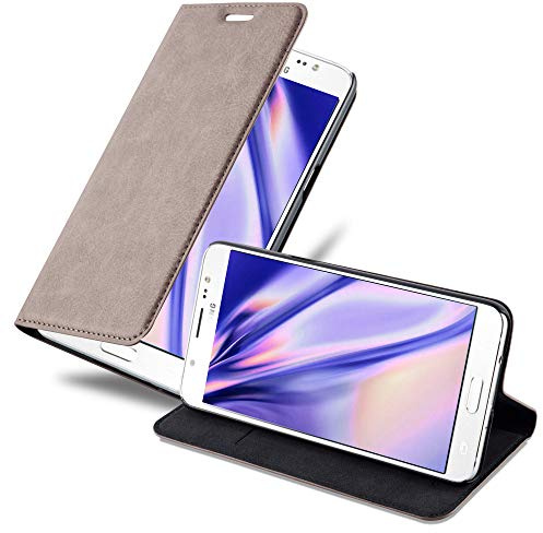 Cadorabo Hülle kompatibel mit Samsung Galaxy J5 2016 aus Premium Kunst Leder Flip Klappbare Stoßfeste Magnetische [Standfunktion] [Kartenfächern] Cover Hülle für Galaxy J5 2016 Tasche in Braun
