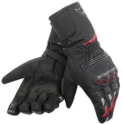 Dainese-TEMPEST UNISEX D-DRY LONG Handschuhe, Schwarz/Rot, Größe XL