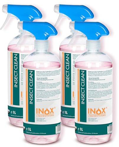 INOX - Hocheffektiver Insektenreiniger Auto 4x1L | KFZ-Insektenentferner sehr Lack schonend | Insektenlöser für Lack, Glas, Kunststoff & Chrom geeignet