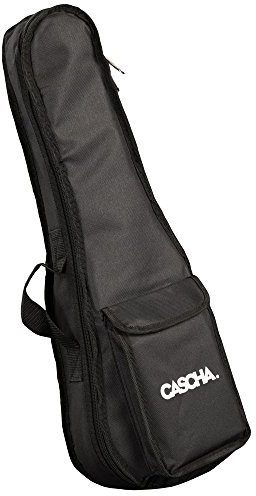 CASCHA Tenor Ukulelen Tasche mit Extrafach für Zubehör (z.B. Noten, Stimmgerät), Schultergurt, Tragegriff, 5mm Polsterung,Schwarz