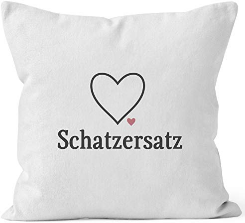 MoonWorks® Kissen-Bezug Schatzersatz Schatz-Ersatz Valentinstag Liebe Geschenk Kissen-Hülle Deko-Kissen Baumwolle weiß Unisize