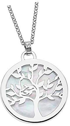 Lotus Silver D1JLP1821-1-1 Collier en argent 925 avec arbre de vie et cercle pour femme, Argent