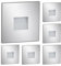 ledscom.de 6 Stück LED Treppenlicht/Wandeinbauleuchte FOW für innen und außen, Downlight, eckig, edelstahl, 85 x 85mm, kaltweiß