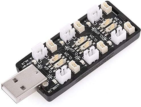 YUNIQUE GREEN-CLEAN-POWER - Chargeur LiPo 1S USB Multifonctionnel | 6 Canaux Indépendants, Compatible avec Drones et Hélicoptères RC, Connecteurs Micro JST 1.25 et JST-PH 2.0, Noir