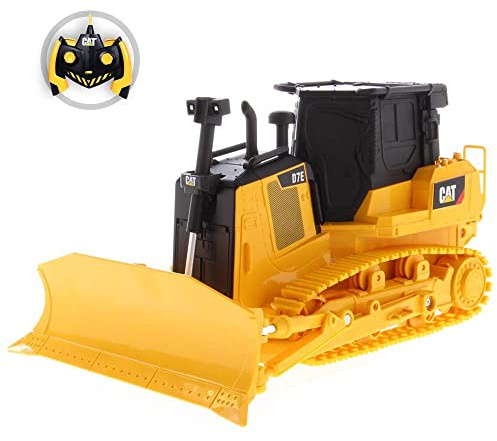 Carrera RC 1:24 CAT D7E Track Type Tractor I RC Baustellenfahrzeug für Kinder & Erwachsene, Jungs & Mädchen I Offizielle CAT-Lizenz I Mit LED-Beleuchtung I Soundeffekte für Baustellen-Erlebnis