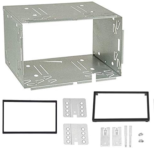 Sound-way Kit Montage Autoradio, Cadre de Radio 2 DIN, Encadrement Metallique, 100 mm Universel avec 2 Cadre de 6.2 173x98 mm e 7 178x102