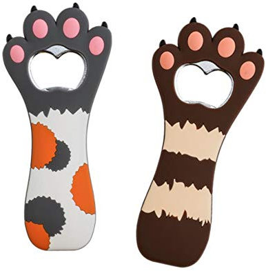 2 Pcs Cat's Claw Bottle Opener Cute Cartoon Magnetic Beer Bottle Opener Creative Silicone Magnetic Fridge