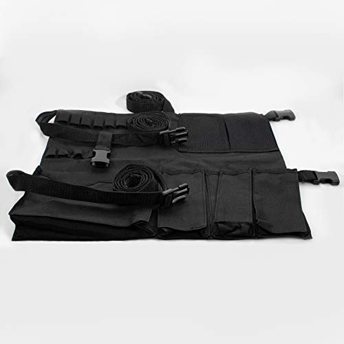 MAUK® Werkzeugtasche für Druckluft-Kompressoren | 4 Taschen, 2 Netze, 12 Schlaufen, verstellbare Gurte, robustes Gewebe, ideal als Werkzeugschürze für Werkstatt, Garage und Heimwerker