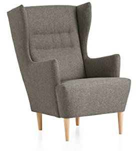 Traumnacht Ohrensessel Lukas, bequemer und moderner Relaxsessel, Polstersessel für Wohnzimmer und Esszimmer, produziert nach deutschem Qualitätsstandard, hellbraun