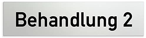 Kinekt3d Leitsysteme Schild/Türschild 160 x 40 x 1,5 mm Behandlung - Aluminium Vollmaterial eloxiert - Oberfläche in geschliffener Edelstahloptik - 100% Made in Germany (Behandlung 2)