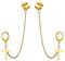 JewelryWe Schmuck Herren Damen Ohrringe Edelstahl Kreuz Kruzifix Creolen Ohrstecker Ohrclip Ohrklemme Ohrkette Hip-Hop Vatertag Geschenk Gold