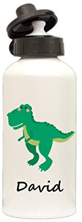 Customised-Printing Personalised Dinosaur named water bottle 500ml aluminium school boy girl
